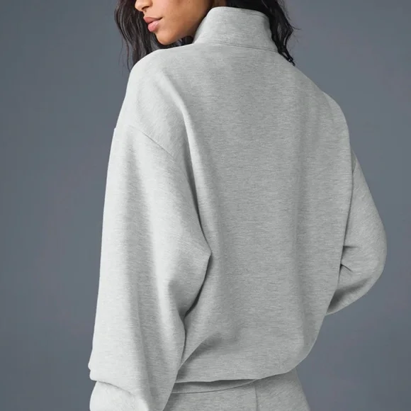 ALO accloade 1/4 zip pullover - heather gray NWT sz M - Picture 3 of 10
